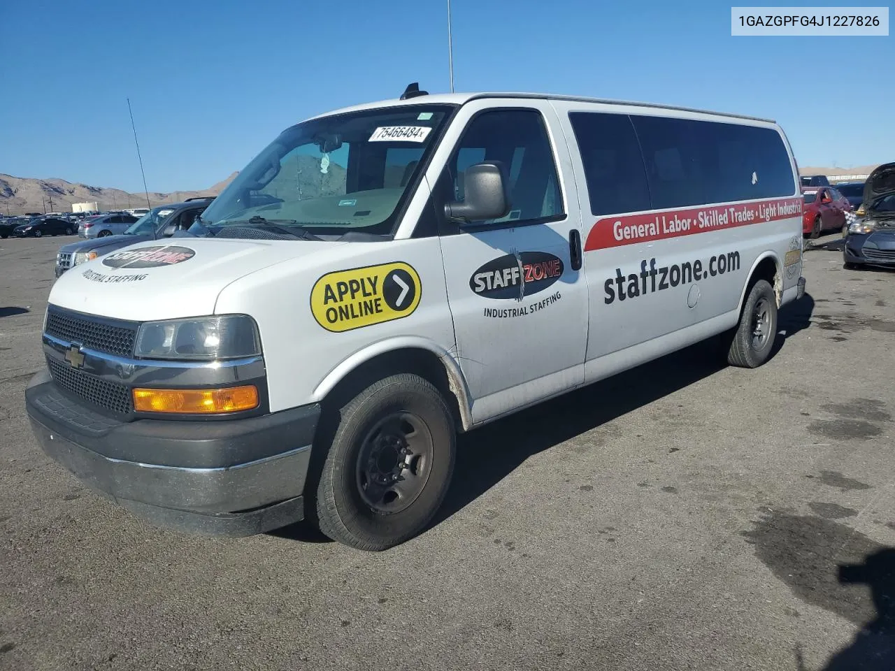 2018 Chevrolet Express G3500 Lt VIN: 1GAZGPFG4J1227826 Lot: 75466484