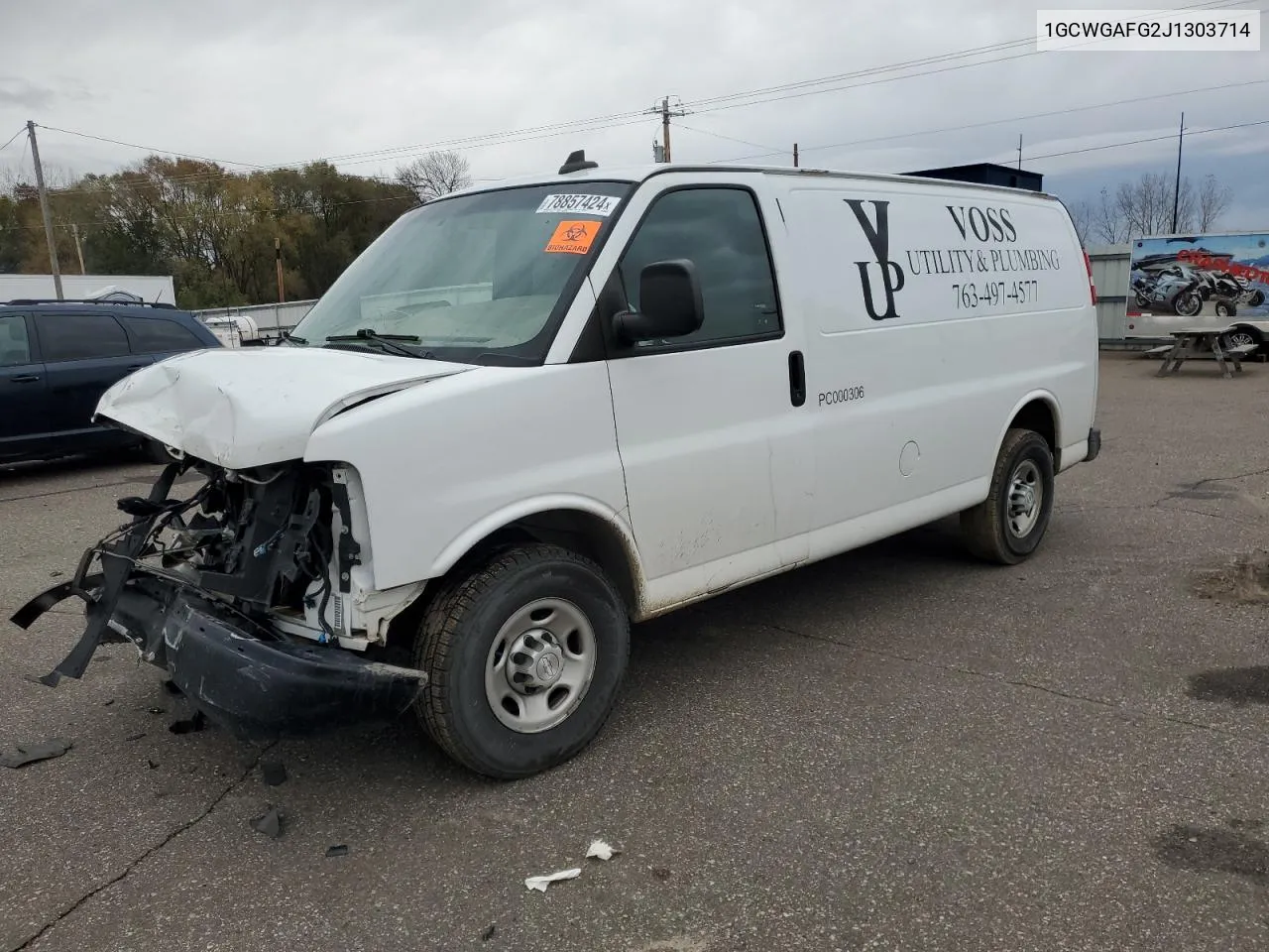 2018 Chevrolet Express G2500 VIN: 1GCWGAFG2J1303714 Lot: 78857424