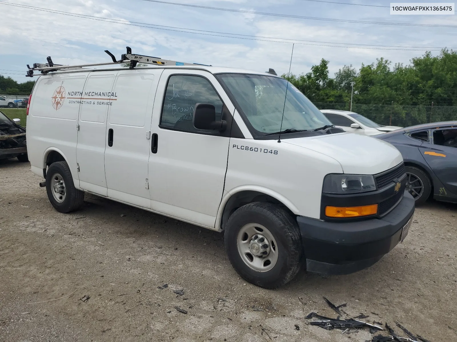 2019 Chevrolet Express G2500 VIN: 1GCWGAFPXK1365475 Lot: 60349884