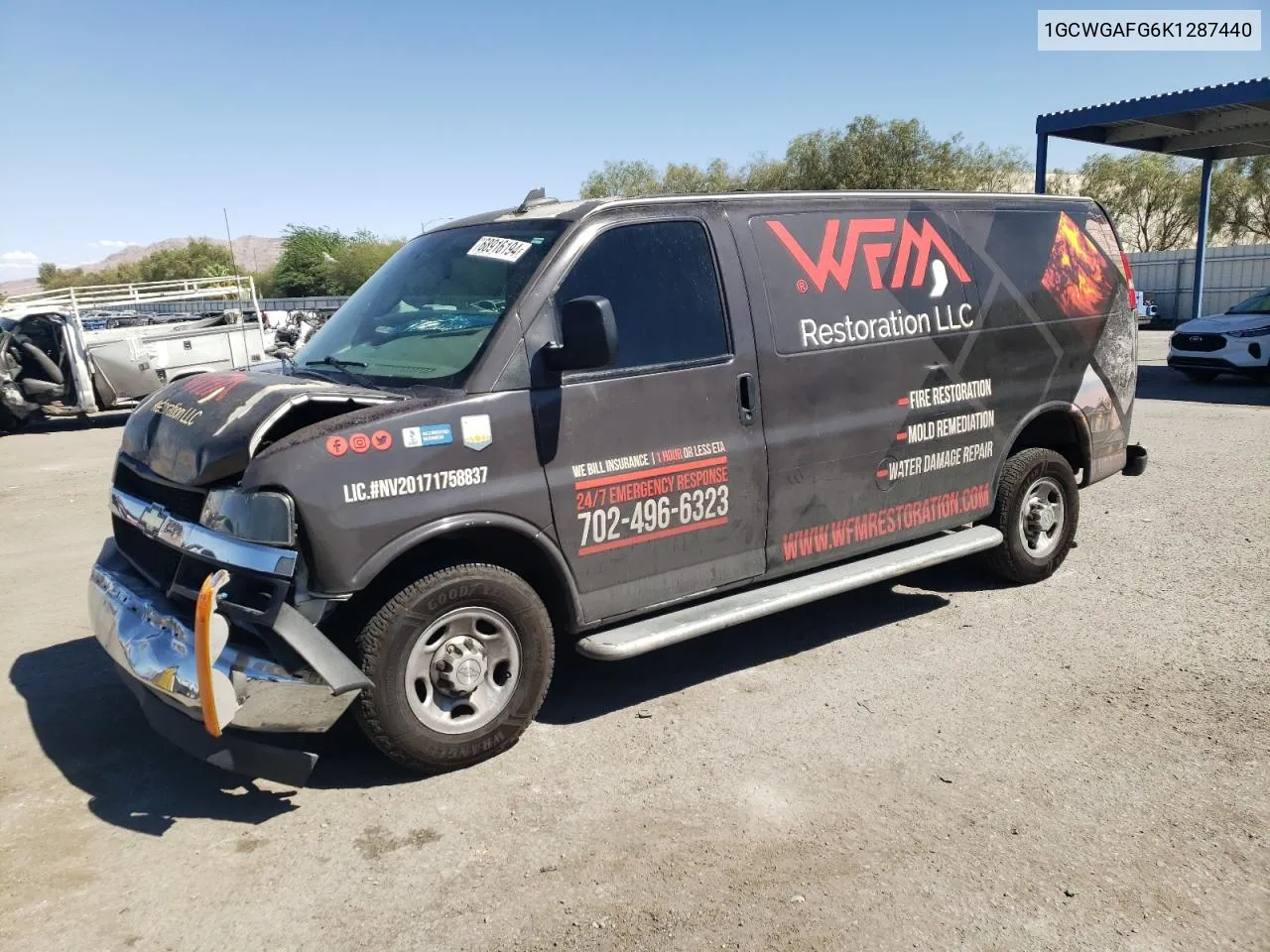 2019 Chevrolet Express G2500 VIN: 1GCWGAFG6K1287440 Lot: 68916194