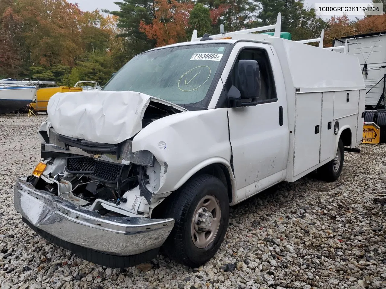 2019 Chevrolet Express G3500 VIN: 1GB0GRFG3K1194206 Lot: 71638604