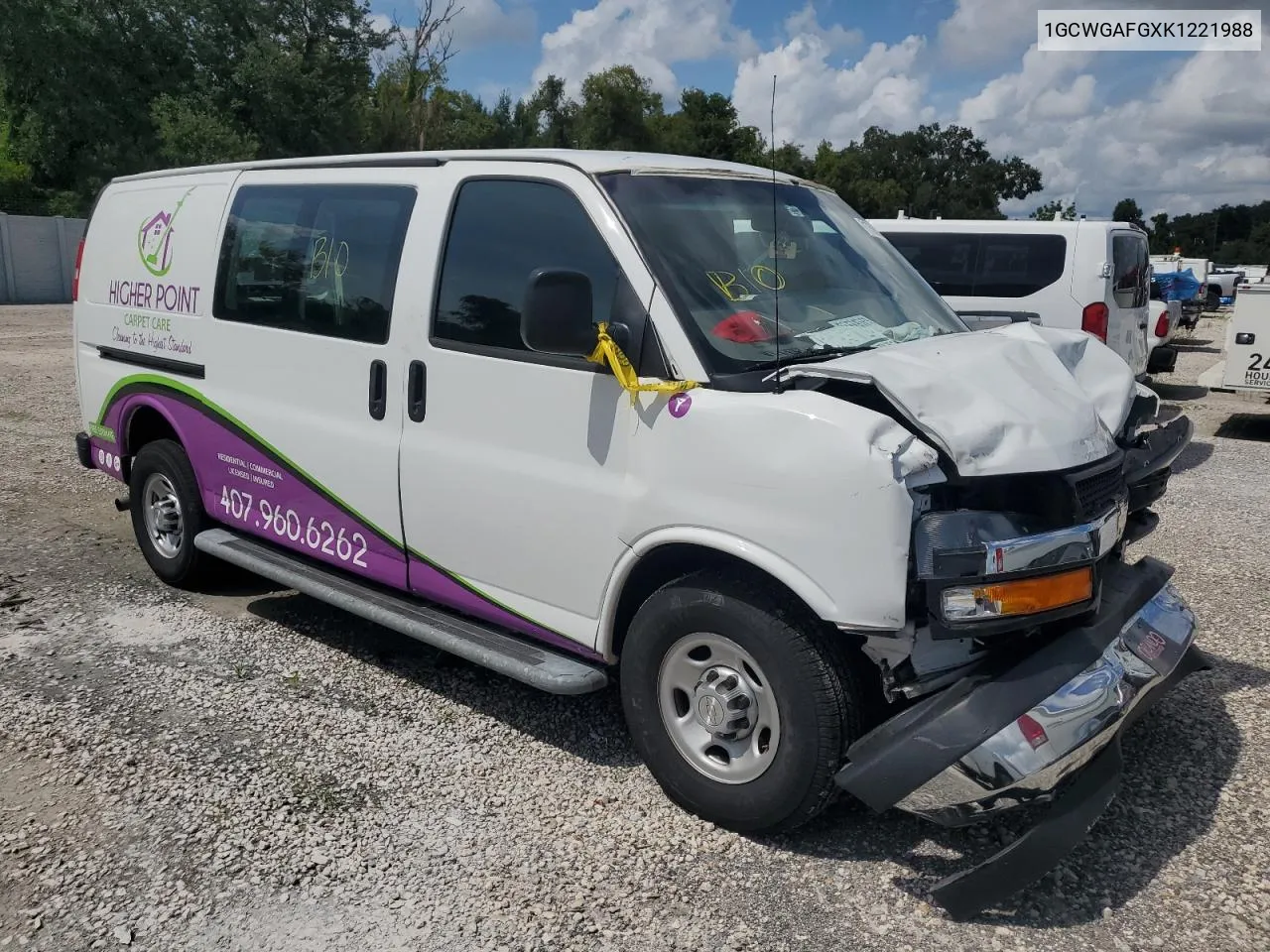 2019 Chevrolet Express G2500 VIN: 1GCWGAFGXK1221988 Lot: 71758554