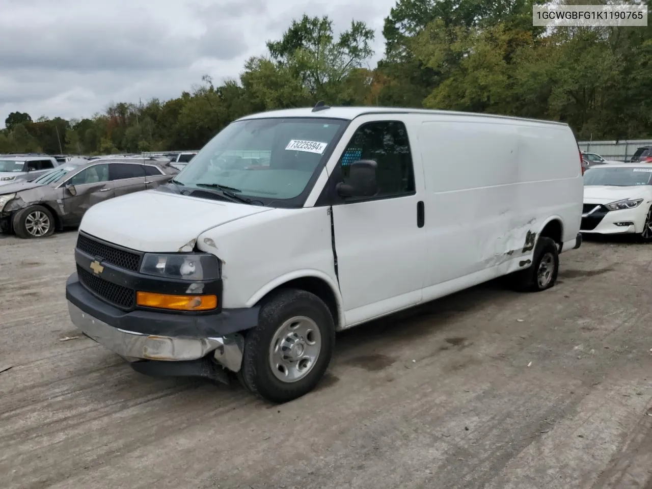 2019 Chevrolet Express G2500 VIN: 1GCWGBFG1K1190765 Lot: 73225594