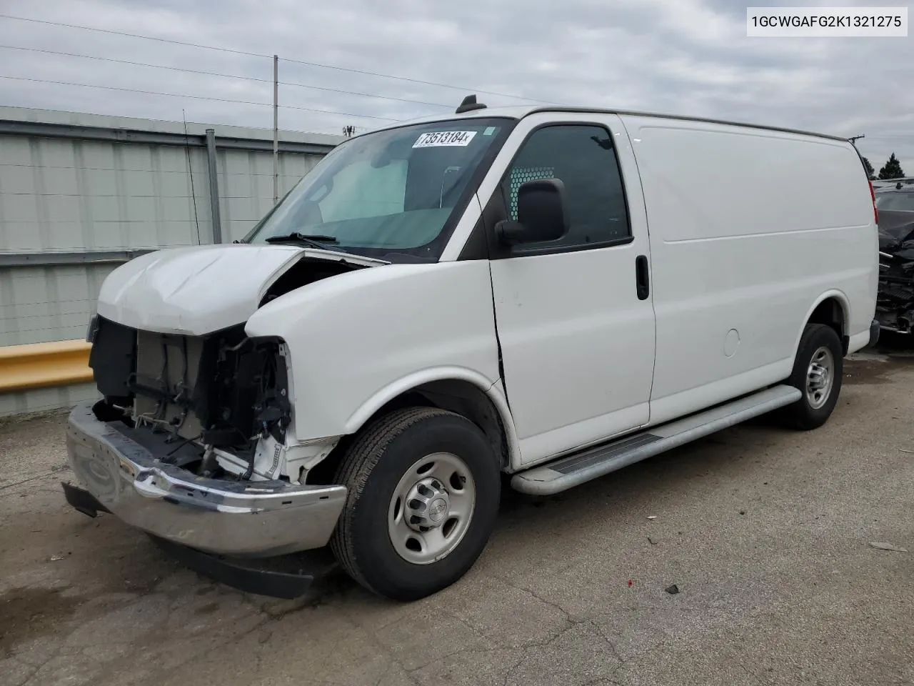 2019 Chevrolet Express G2500 VIN: 1GCWGAFG2K1321275 Lot: 73513184