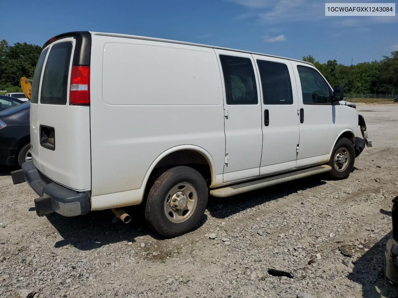 2019 Chevrolet Express G2500 VIN: 1GCWGAFGXK1243084 Lot: 74204484