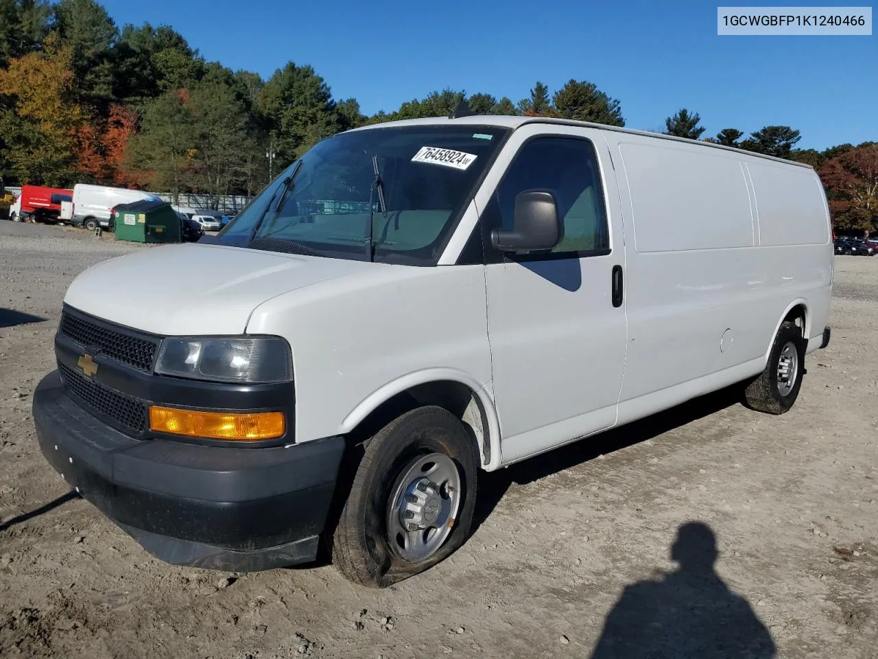 2019 Chevrolet Express G2500 VIN: 1GCWGBFP1K1240466 Lot: 76458924