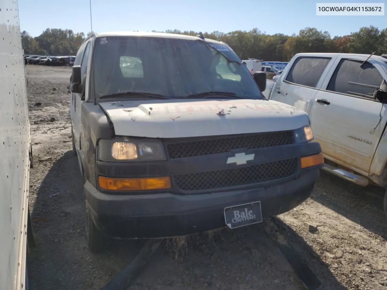 2019 Chevrolet Express G2500 VIN: 1GCWGAFG4K1153672 Lot: 76889254