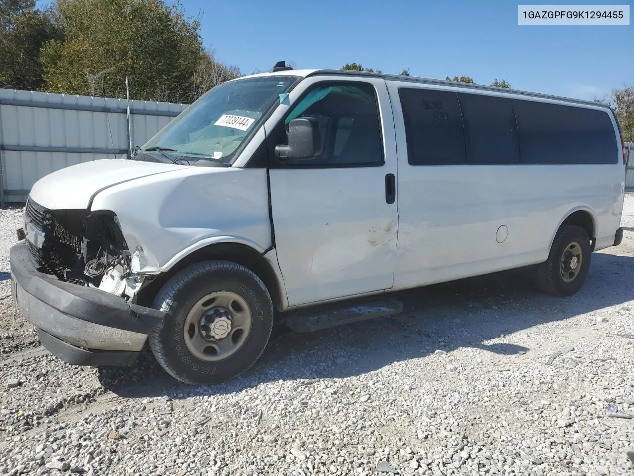 2019 Chevrolet Express G3500 Lt VIN: 1GAZGPFG9K1294455 Lot: 77039144