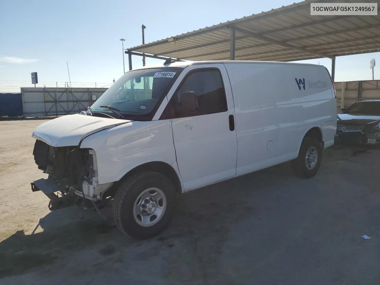 2019 Chevrolet Express G2500 VIN: 1GCWGAFG5K1249567 Lot: 77196814