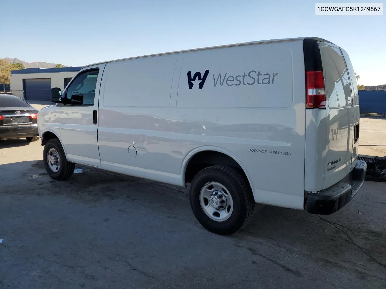 2019 Chevrolet Express G2500 VIN: 1GCWGAFG5K1249567 Lot: 77196814