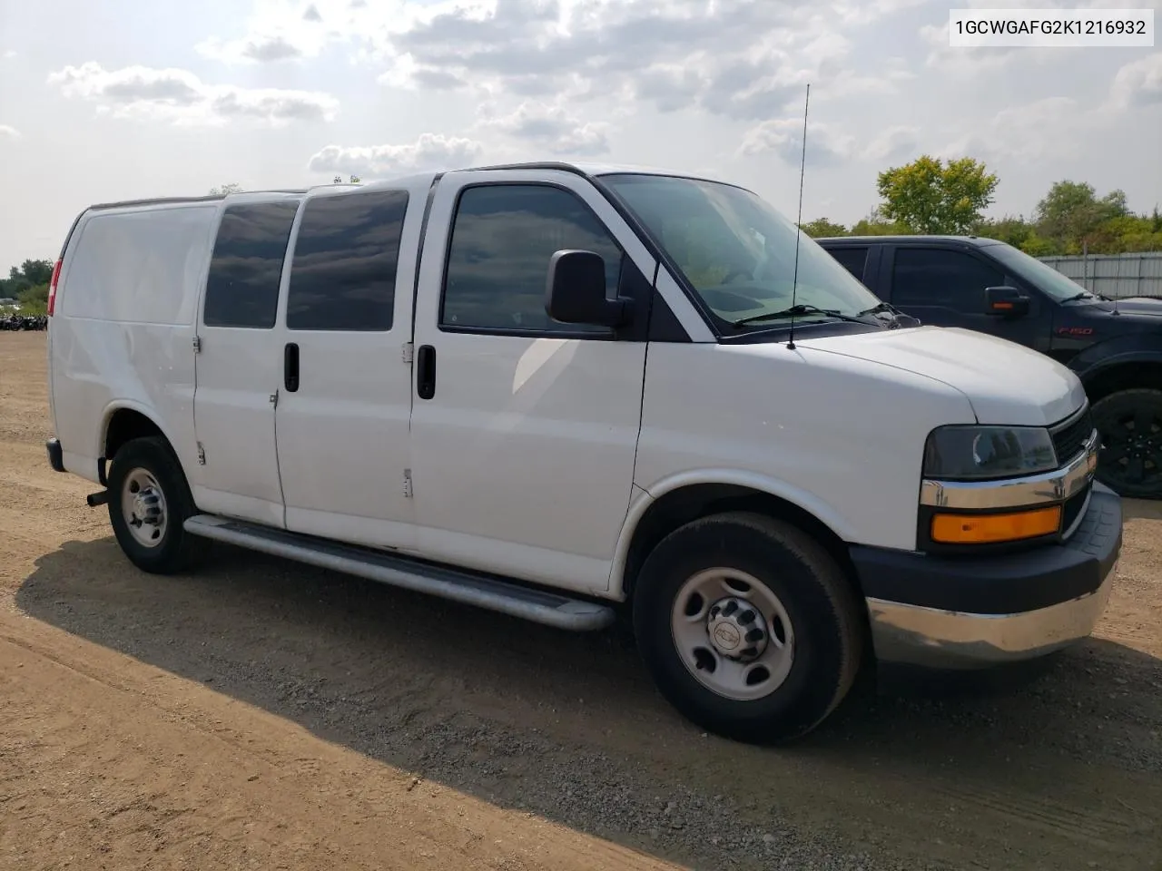 2019 Chevrolet Express G2500 VIN: 1GCWGAFG2K1216932 Lot: 77234214