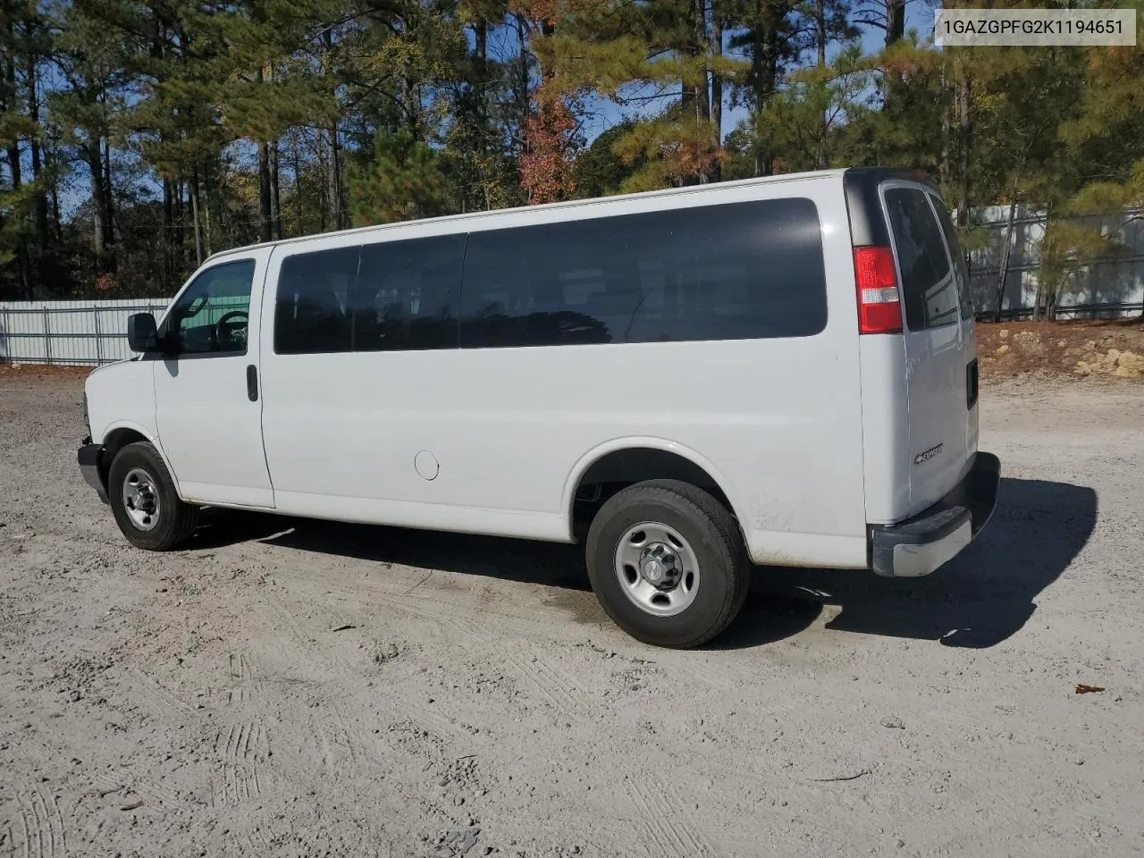 2019 Chevrolet Express G3500 Lt VIN: 1GAZGPFG2K1194651 Lot: 79104414