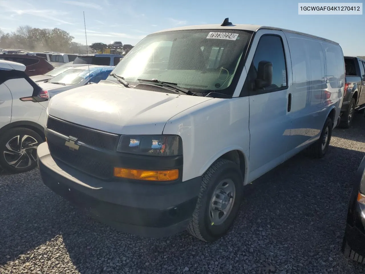 2019 Chevrolet Express G2500 VIN: 1GCWGAFG4K1270412 Lot: 79730224