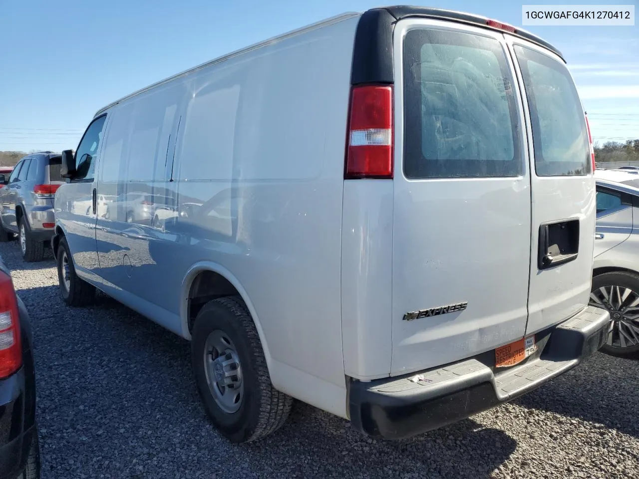 2019 Chevrolet Express G2500 VIN: 1GCWGAFG4K1270412 Lot: 79730224