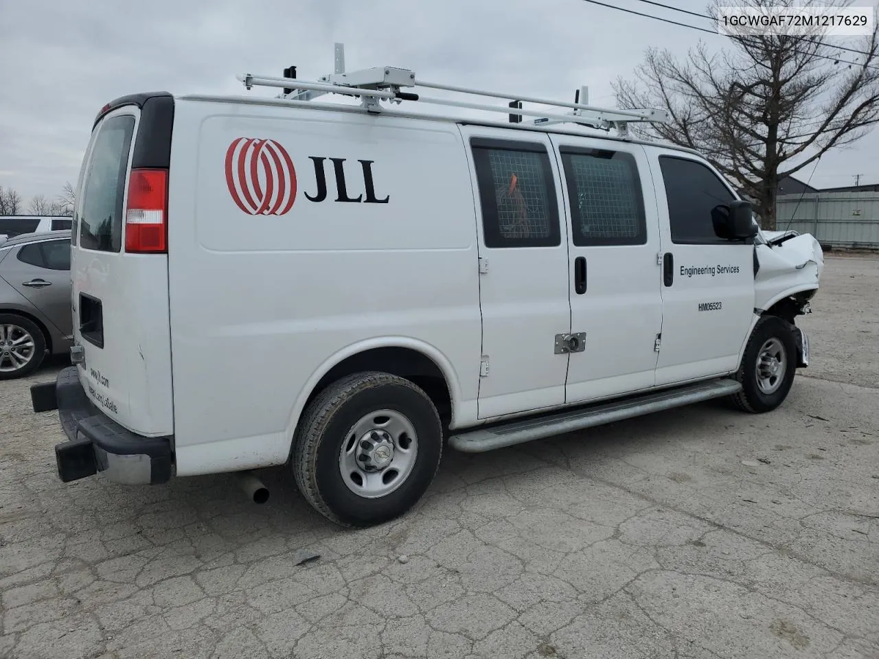 2021 Chevrolet Express G2500 VIN: 1GCWGAF72M1217629 Lot: 36843154