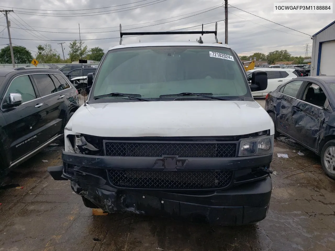 2021 Chevrolet Express G2500 VIN: 1GCWGAFP3M1188884 Lot: 72182024