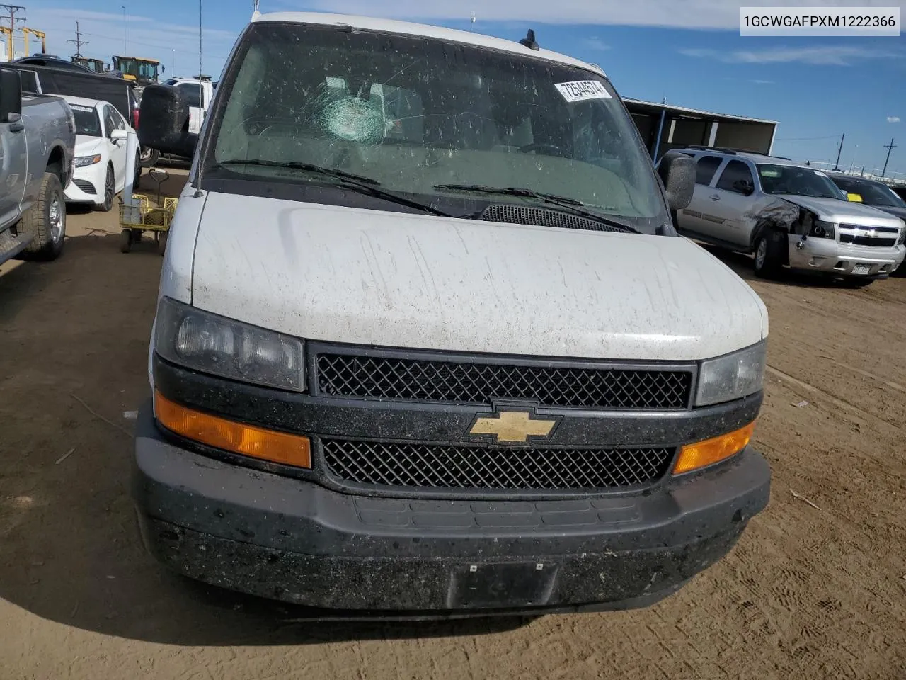 2021 Chevrolet Express G2500 VIN: 1GCWGAFPXM1222366 Lot: 72544574