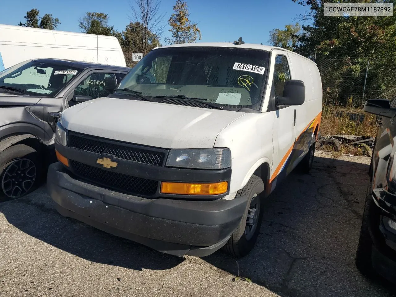 2021 Chevrolet Express G2500 VIN: 1GCWGAF78M1187892 Lot: 74109154