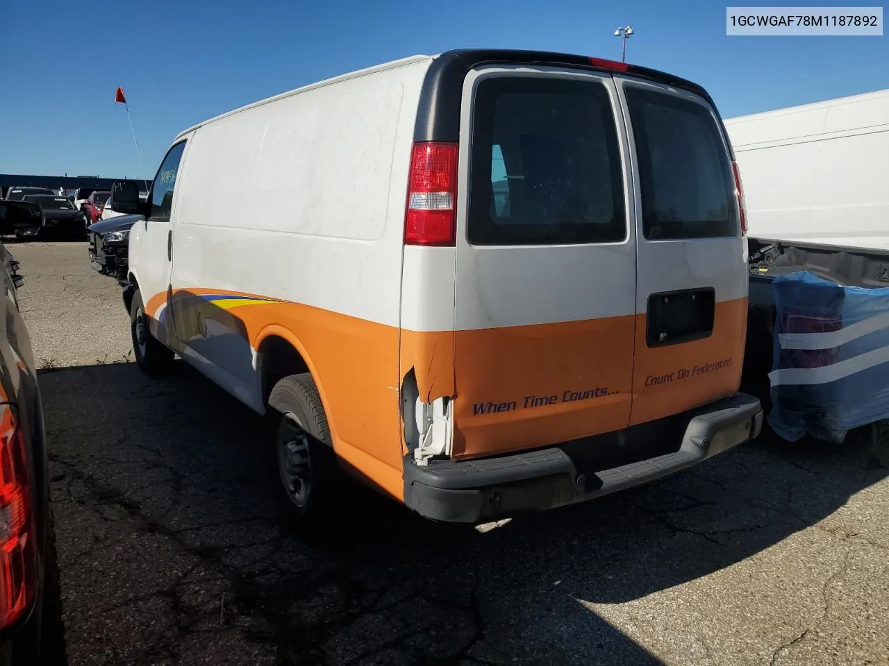 2021 Chevrolet Express G2500 VIN: 1GCWGAF78M1187892 Lot: 74109154