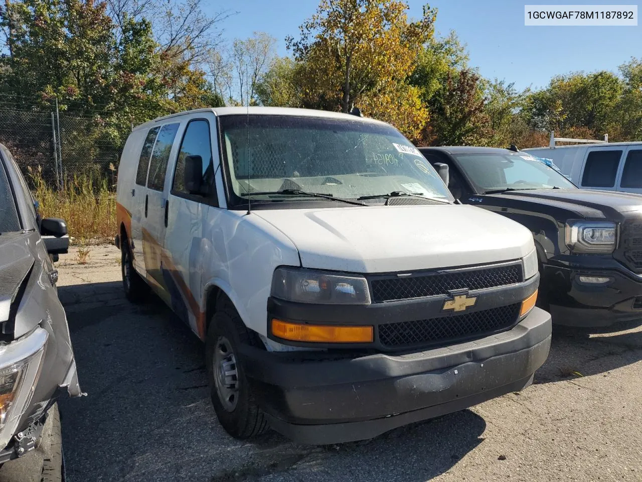 2021 Chevrolet Express G2500 VIN: 1GCWGAF78M1187892 Lot: 74109154