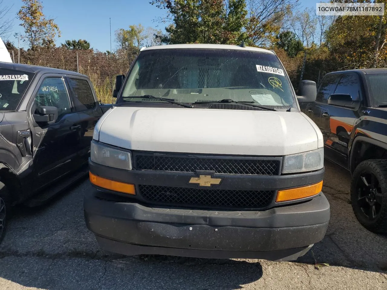 2021 Chevrolet Express G2500 VIN: 1GCWGAF78M1187892 Lot: 74109154