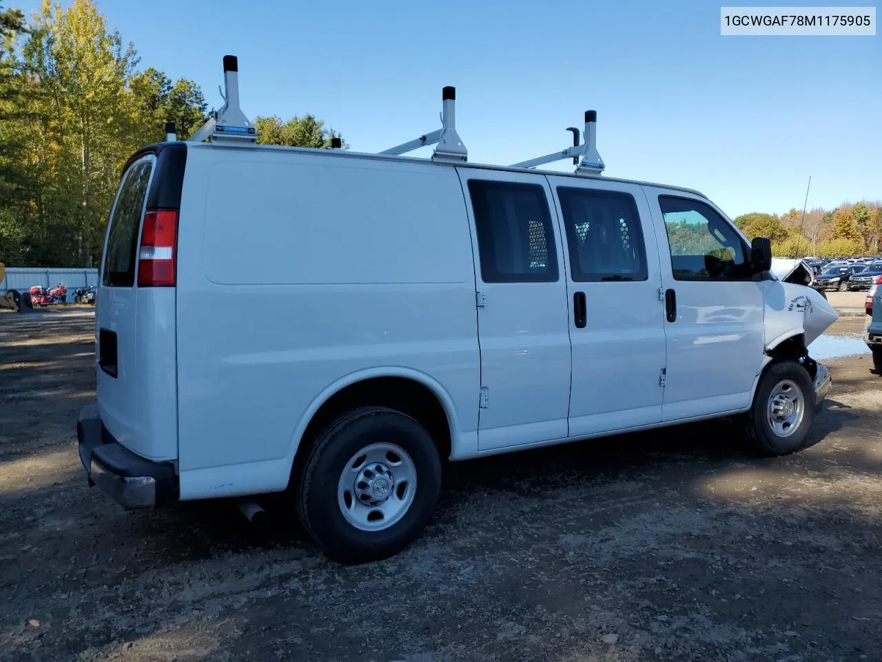 2021 Chevrolet Express G2500 VIN: 1GCWGAF78M1175905 Lot: 76753864