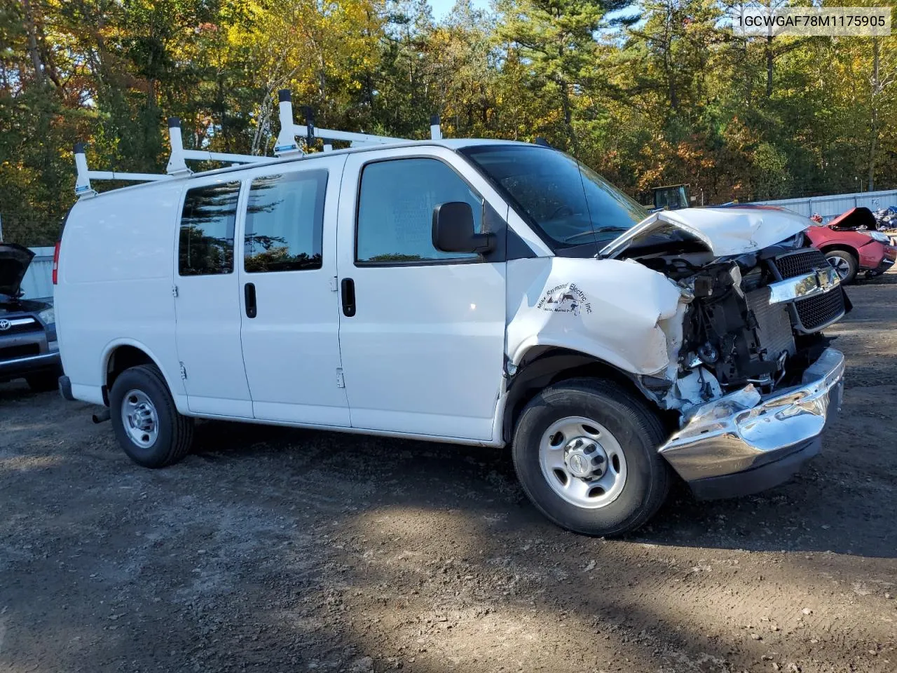 2021 Chevrolet Express G2500 VIN: 1GCWGAF78M1175905 Lot: 76753864