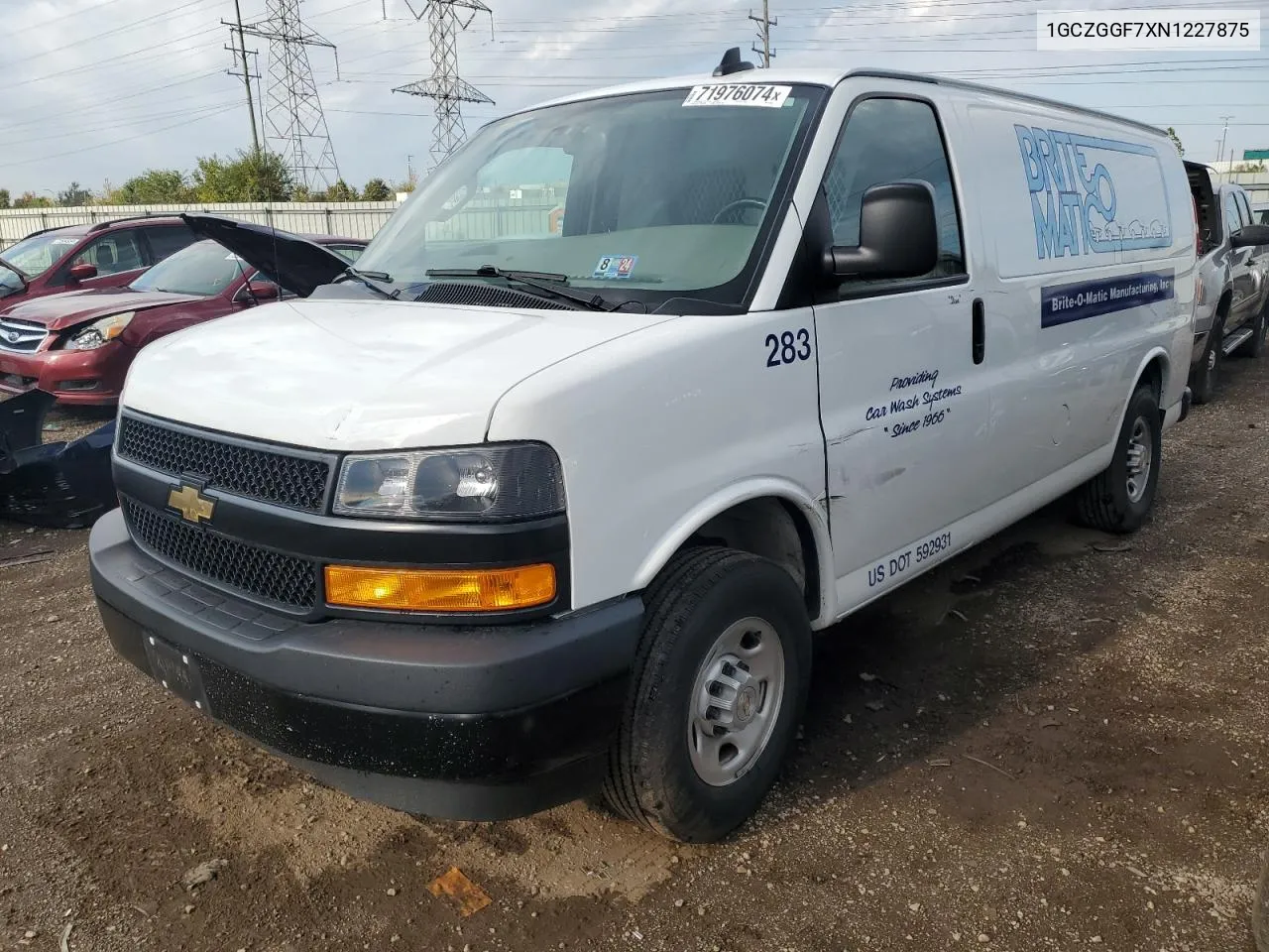 2022 Chevrolet Express G3500 VIN: 1GCZGGF7XN1227875 Lot: 71976074