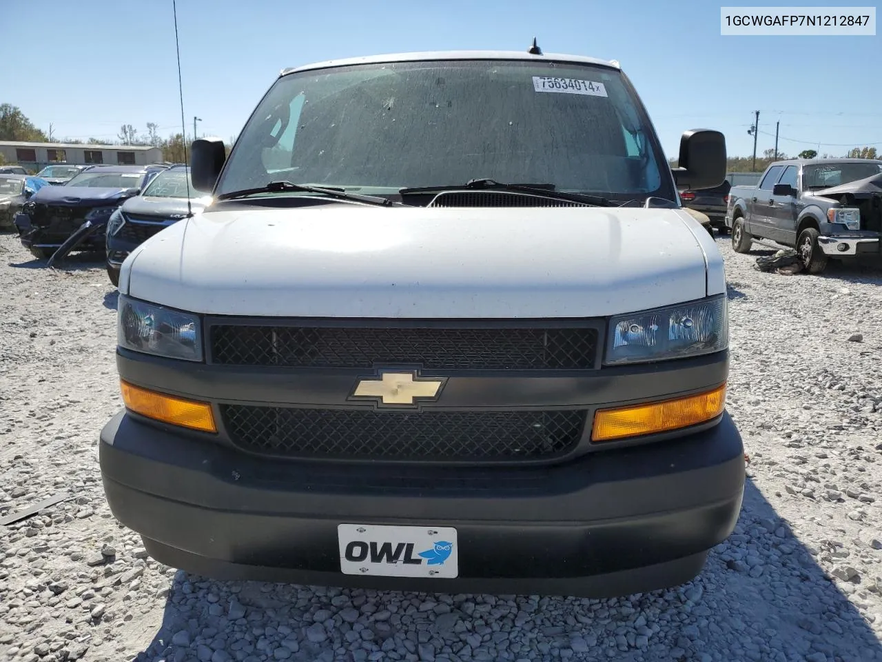 2022 Chevrolet Express G2500 VIN: 1GCWGAFP7N1212847 Lot: 75634014