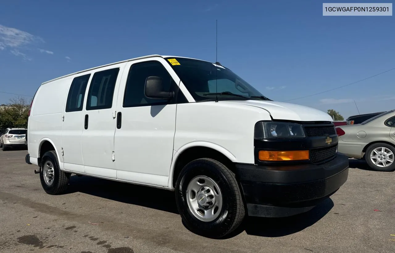 2022 Chevrolet Express G2500 VIN: 1GCWGAFP0N1259301 Lot: 75667814