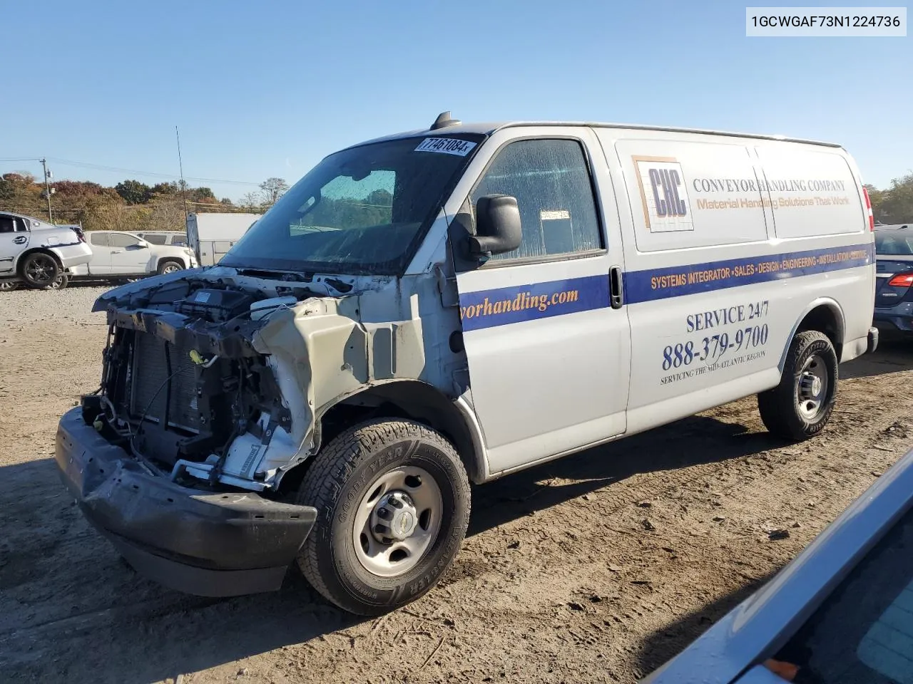 2022 Chevrolet Express G2500 VIN: 1GCWGAF73N1224736 Lot: 77461084