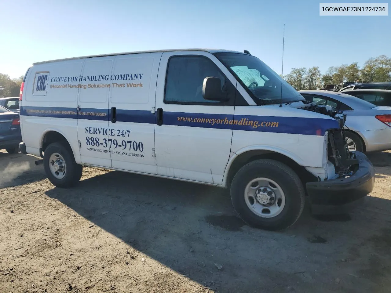 2022 Chevrolet Express G2500 VIN: 1GCWGAF73N1224736 Lot: 77461084