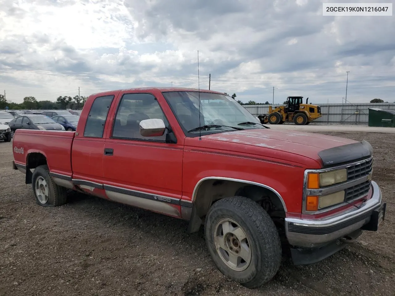 1992 Chevrolet Gmt-400 K1500 VIN: 2GCEK19K0N1216047 Lot: 71988374