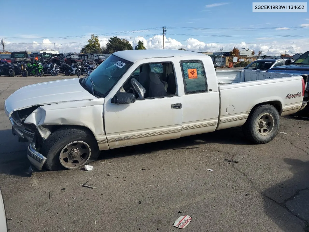 1998 Chevrolet Gmt-400 K1500 VIN: 2GCEK19R3W1134652 Lot: 74503594