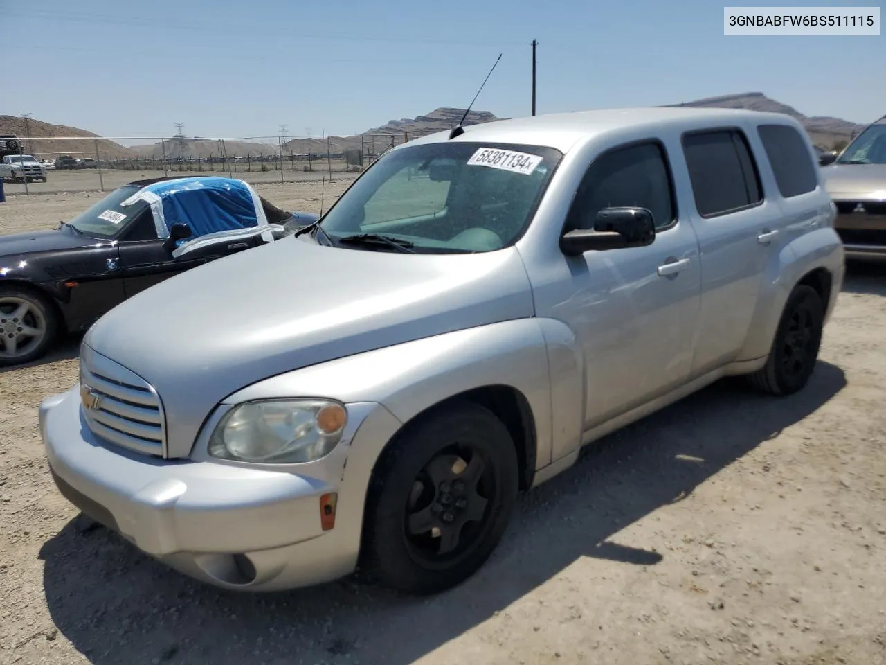 2011 Chevrolet Hhr Lt VIN: 3GNBABFW6BS511115 Lot: 58381134