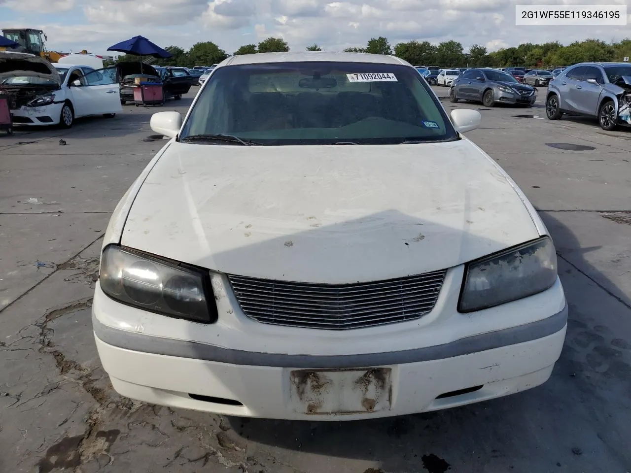 2001 Chevrolet Impala VIN: 2G1WF55E119346195 Lot: 71092044