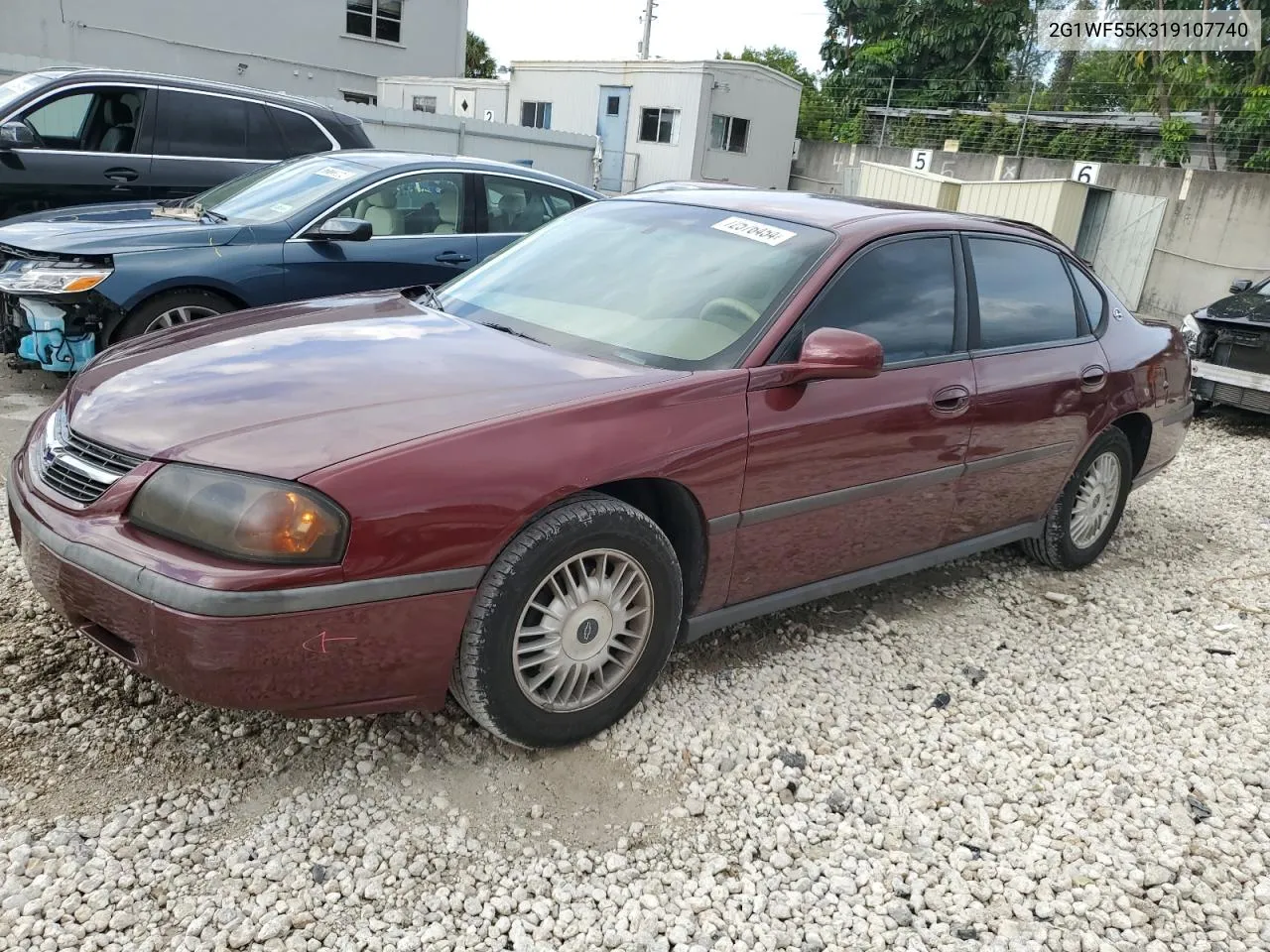 2001 Chevrolet Impala VIN: 2G1WF55K319107740 Lot: 72576454