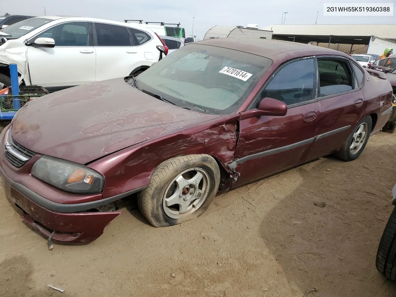 2001 Chevrolet Impala Ls VIN: 2G1WH55K519360388 Lot: 74701614