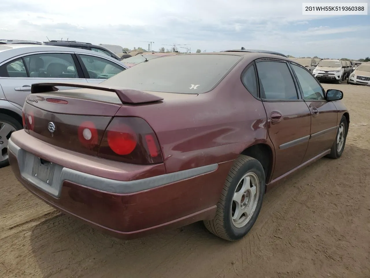 2001 Chevrolet Impala Ls VIN: 2G1WH55K519360388 Lot: 74701614