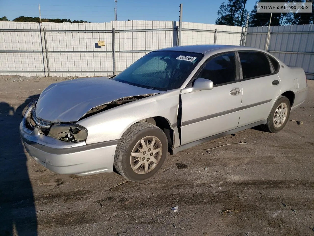 2001 Chevrolet Impala VIN: 2G1WF55K619351852 Lot: 75735964