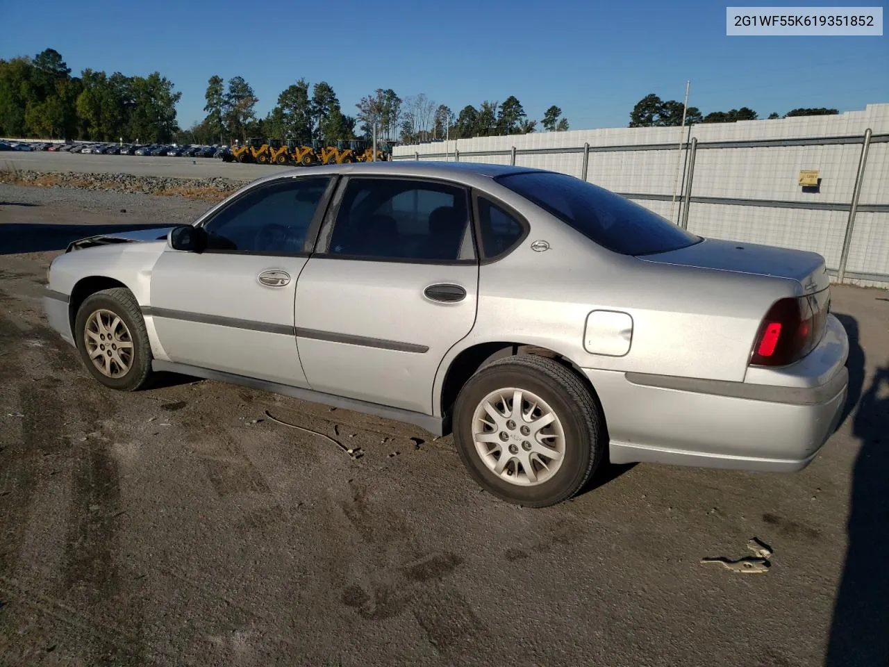 2001 Chevrolet Impala VIN: 2G1WF55K619351852 Lot: 75735964