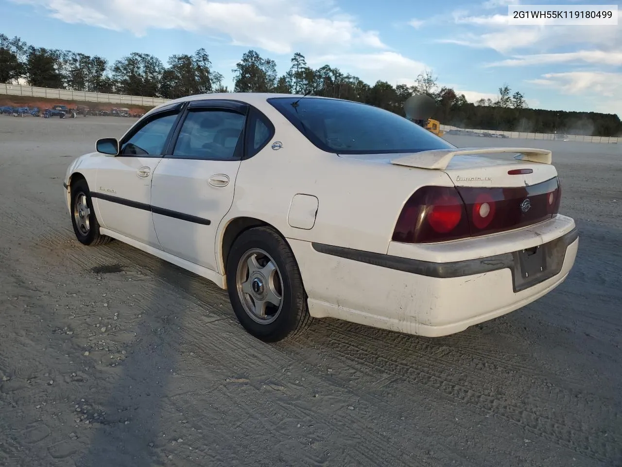 2G1WH55K119180499 2001 Chevrolet Impala Ls