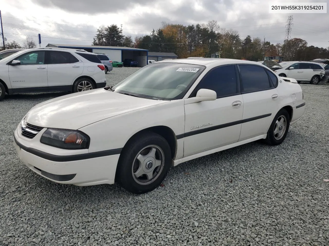 2001 Chevrolet Impala Ls VIN: 2G1WH55K319254201 Lot: 79690204