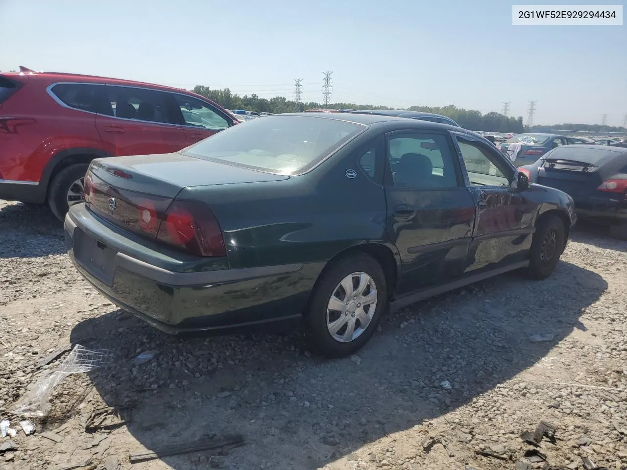 2002 Chevrolet Impala VIN: 2G1WF52E929294434 Lot: 72053724