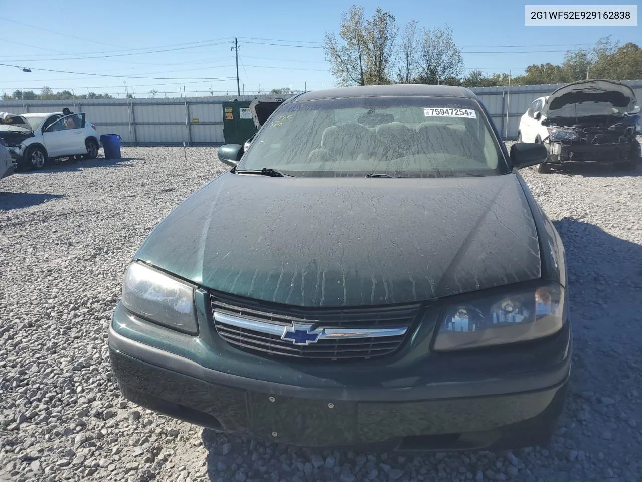 2002 Chevrolet Impala VIN: 2G1WF52E929162838 Lot: 75947254