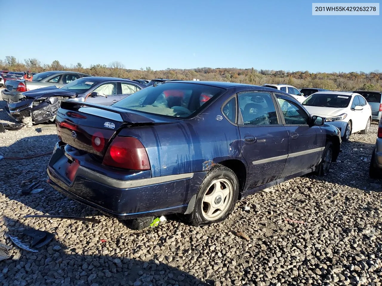 2002 Chevrolet Impala Ls VIN: 2G1WH55K429263278 Lot: 79636274