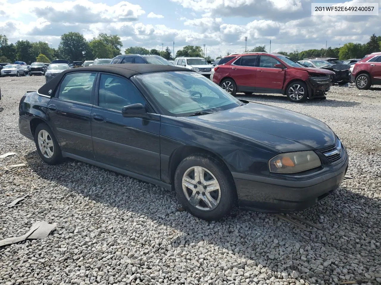 2004 Chevrolet Impala VIN: 2G1WF52E649240057 Lot: 67645724