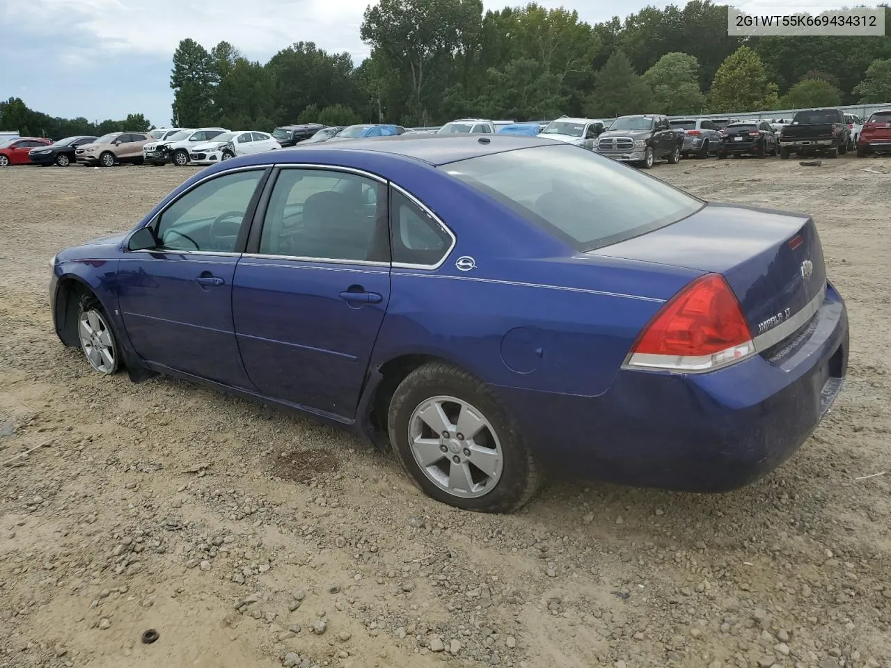 2006 Chevrolet Impala Lt VIN: 2G1WT55K669434312 Lot: 70329574