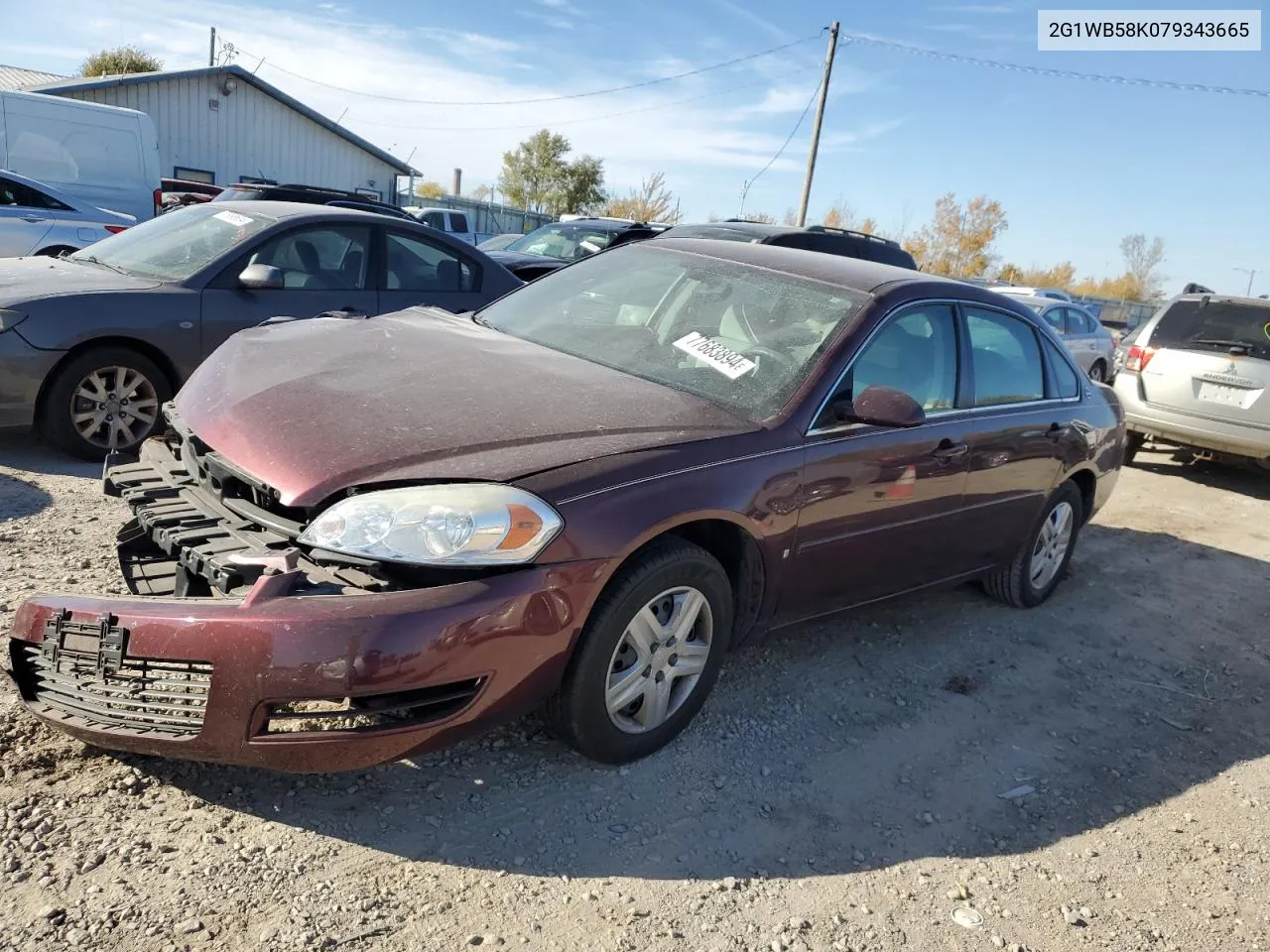 2007 Chevrolet Impala Ls VIN: 2G1WB58K079343665 Lot: 77683894