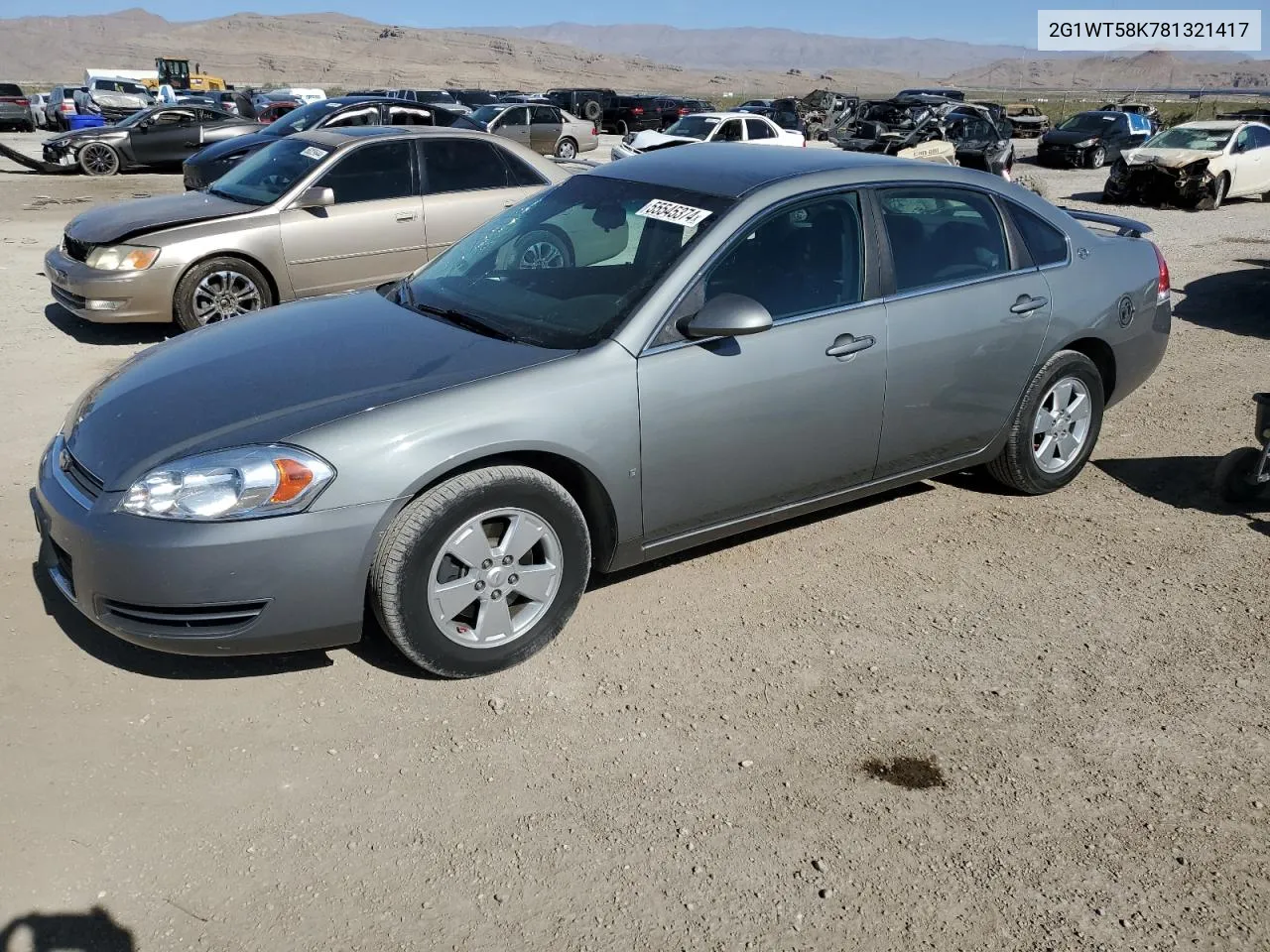 2G1WT58K781321417 2008 Chevrolet Impala Lt